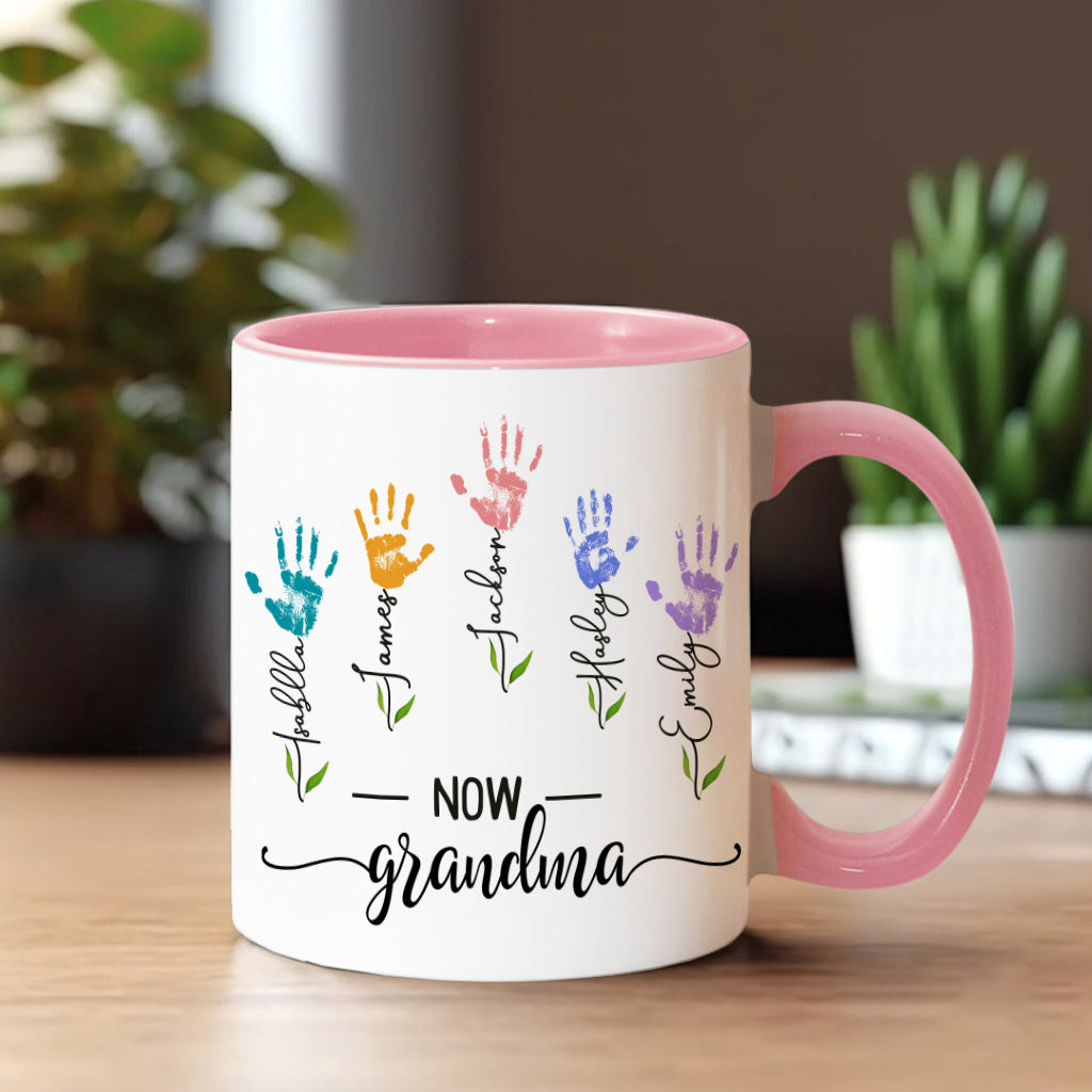 First Mom Now Grandma - Personalized Mother Accent Mug
