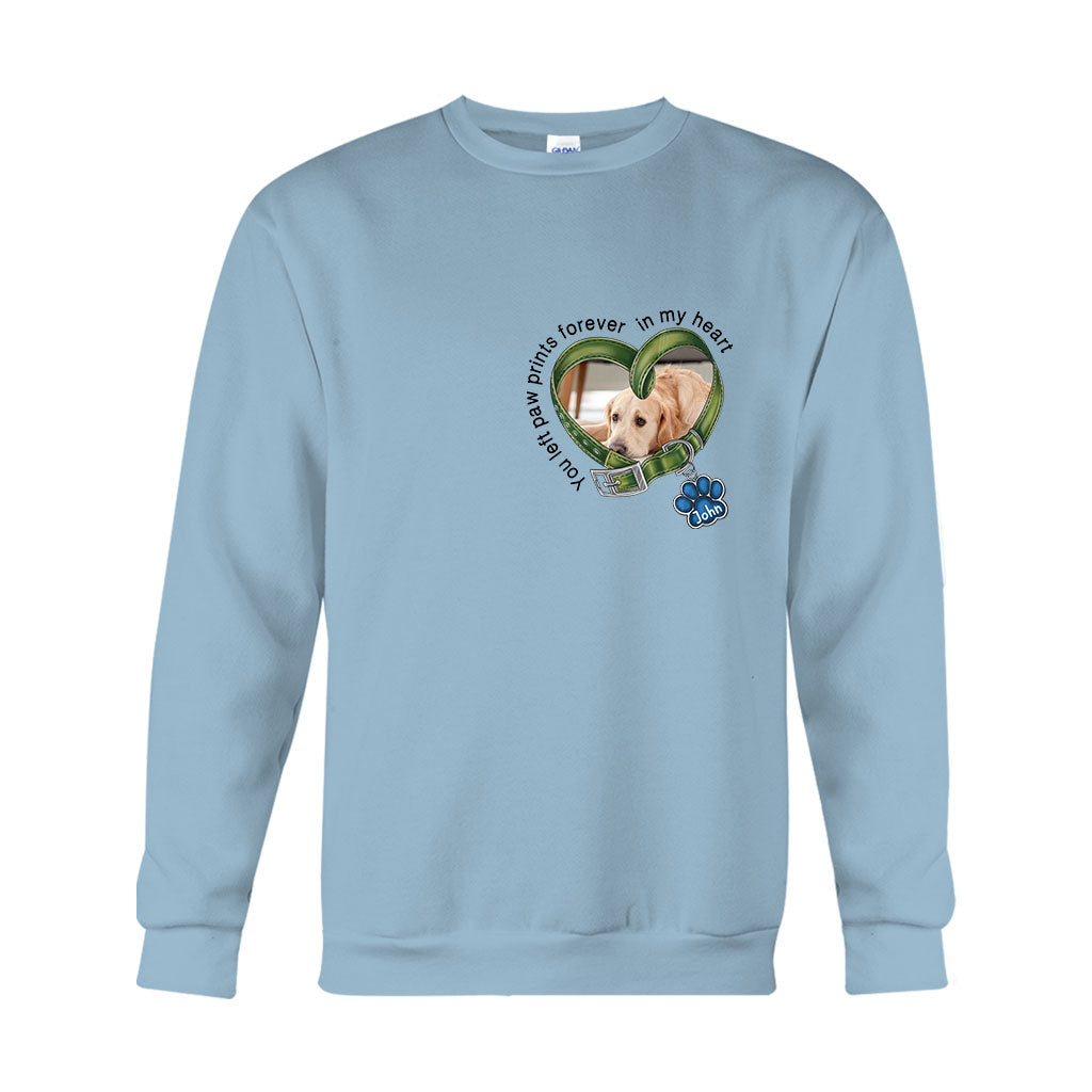 Tu as laissé des empreintes de pattes à jamais dans mon cœur - T-shirt et sweat à capuche personnalisés pour chien