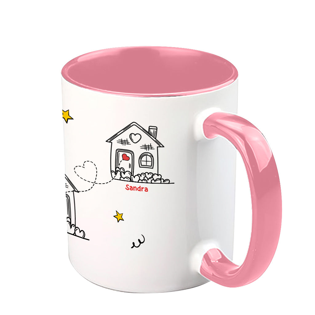 I Wish We Lived Closer - Personalized Bestie Accent Mug
