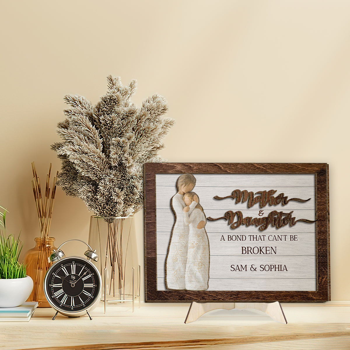 A Bond That Can't Be Broken - Personalized Mother 2 Layered Wood Sign / Wood Plaque