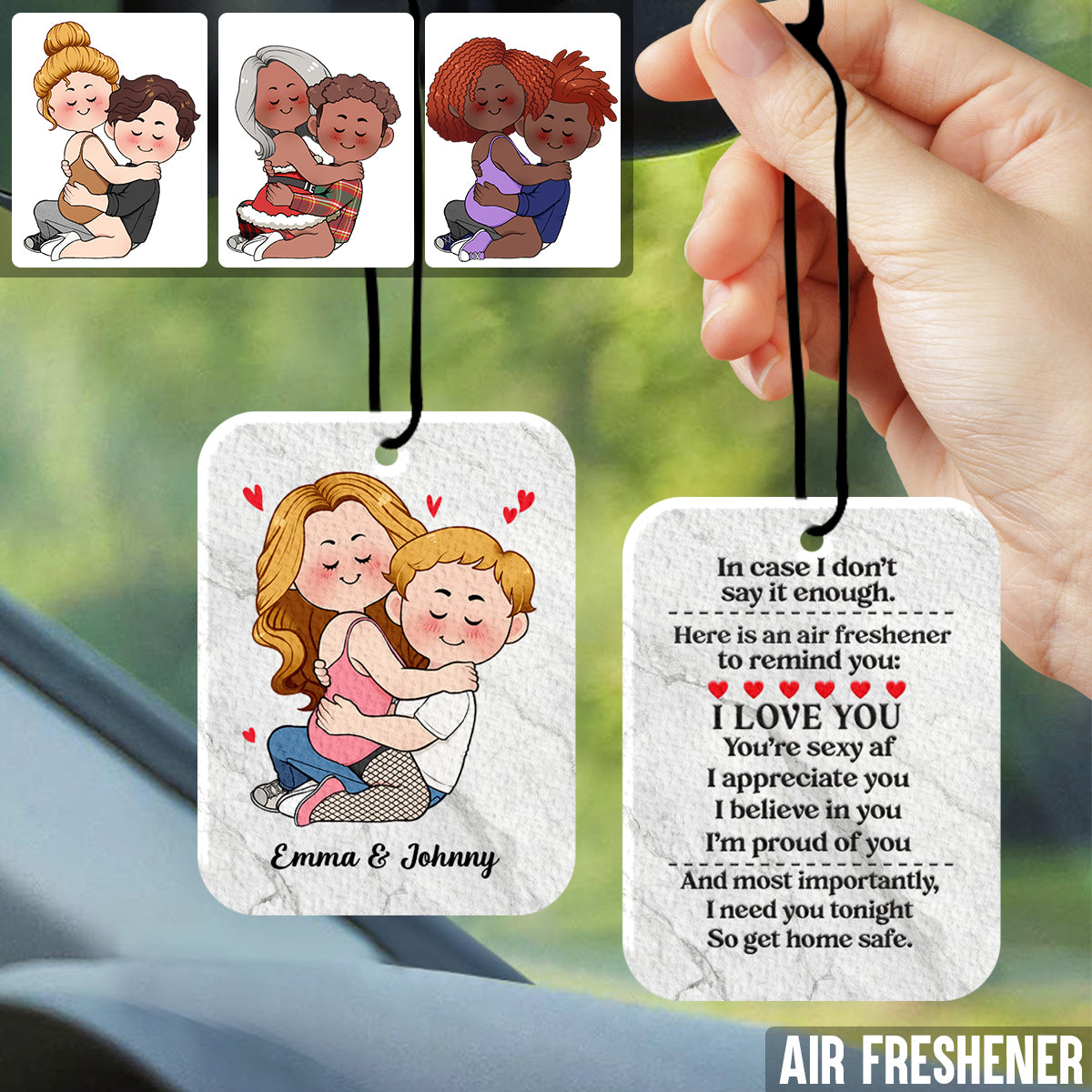 I Need You Tonight So Get Home Safe - Personalized Couple Rectangle Air Freshener