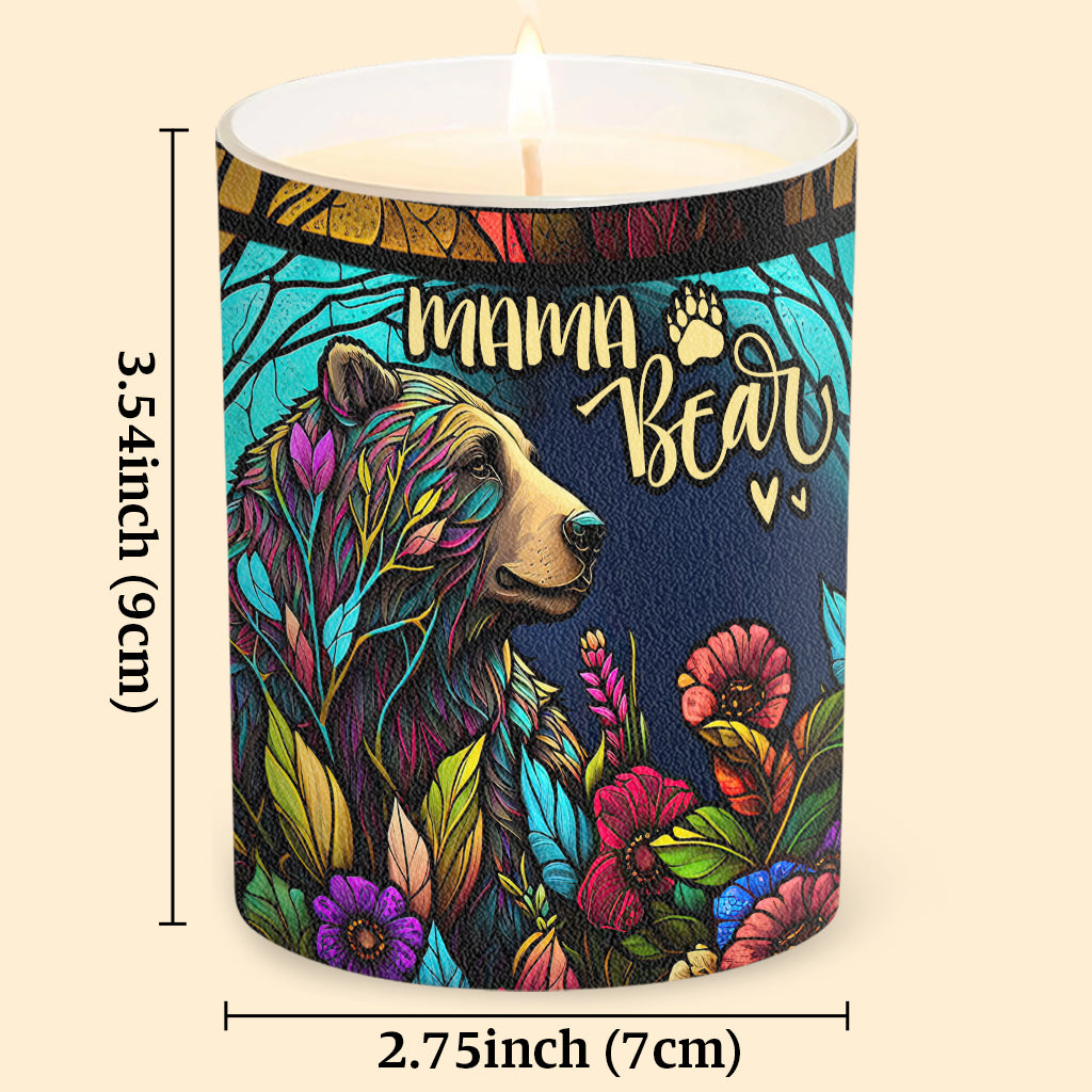 Mama Bear - Personalized Mother Candle With Wooden Lid