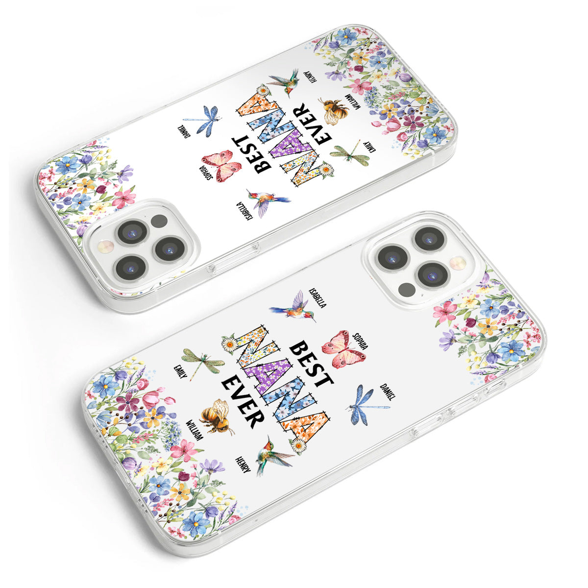 Best Mom Nana Ever - Personalized Grandma Clear Phone Case