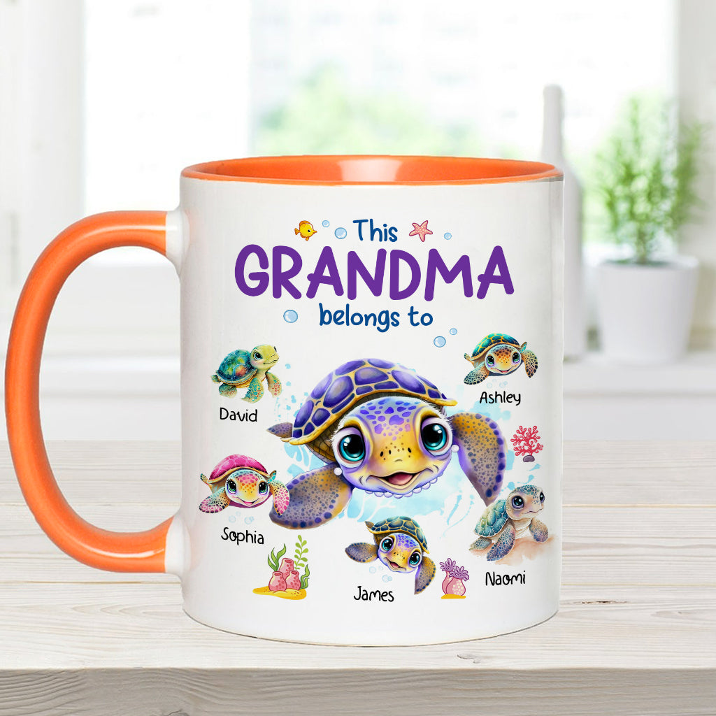 This Grandma Nana Gigi Belongs To - Personalized Grandma Accent Mug