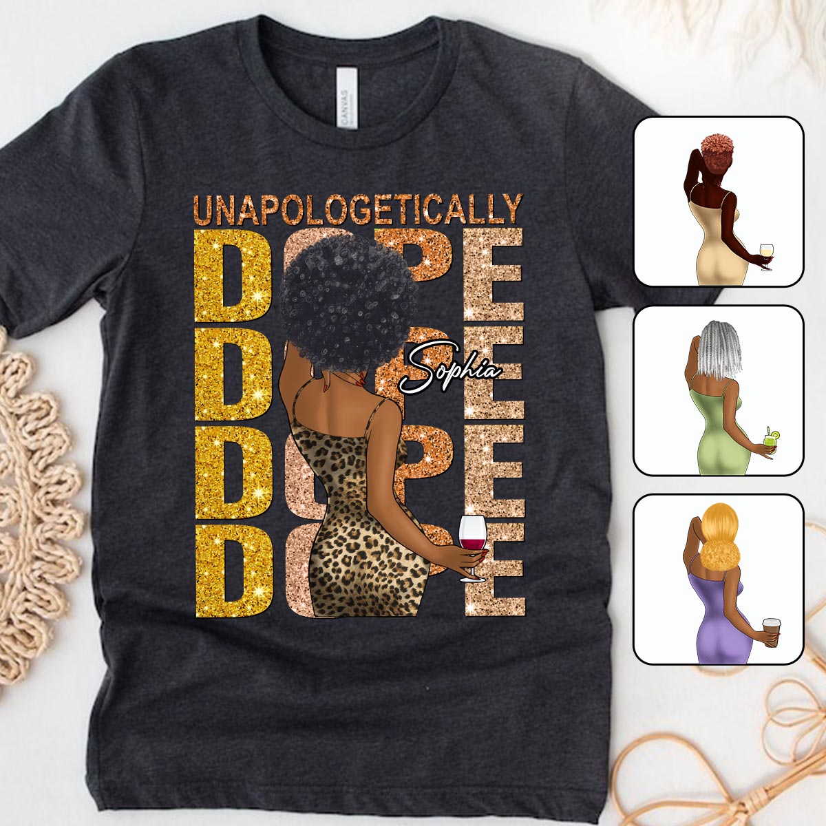 Unapologetically Dope - T-shirt et sweat à capuche personnalisés pour Afro-Américains