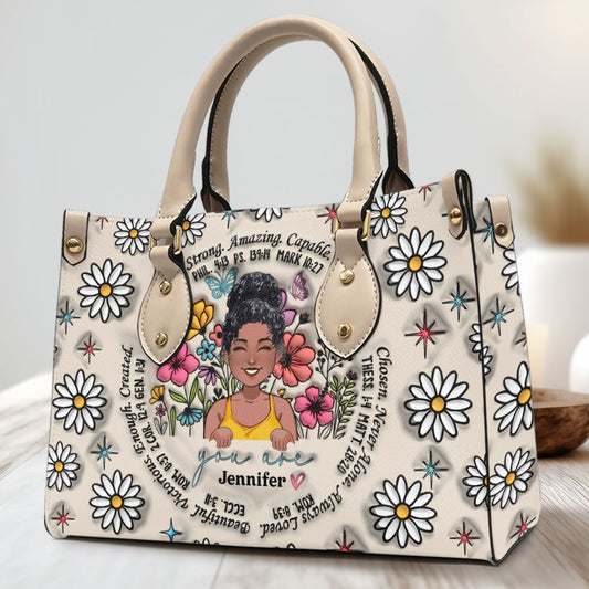 God Says You Are - Personalized African American Leather Handbag