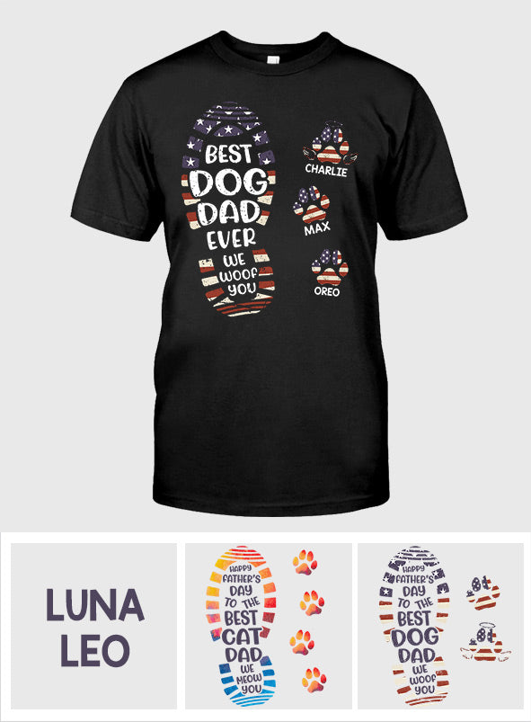 Happy Father's Day To The Best Dog/Cat Dad - Personalized Father T-shirt And Hoodie