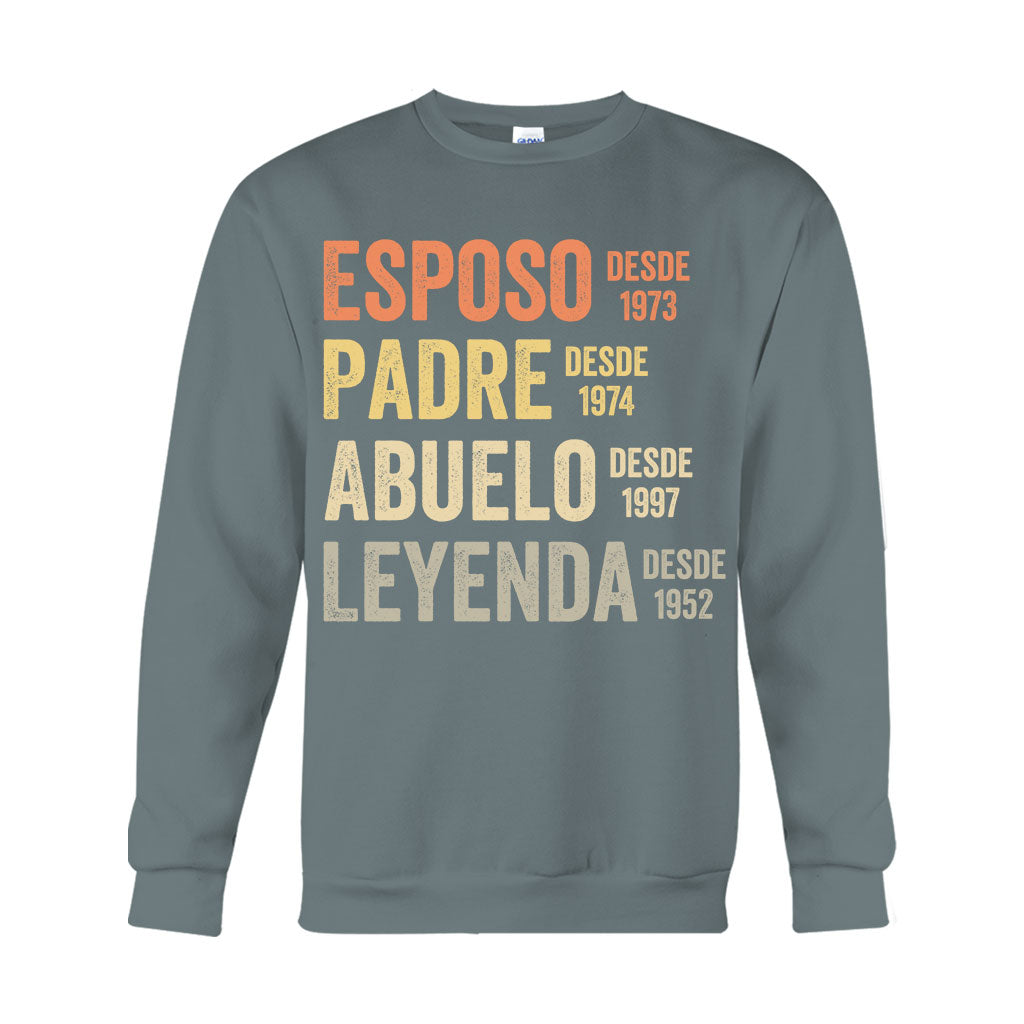 Esposo Padre Abuelo Leyenda - Personalized Father T-shirt And Hoodie