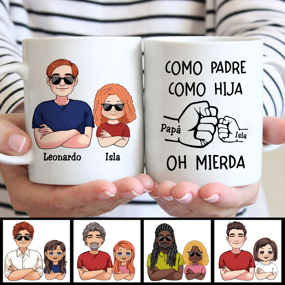 Como Padre Como Hija Oh Mierda - Personalized Father Mug
