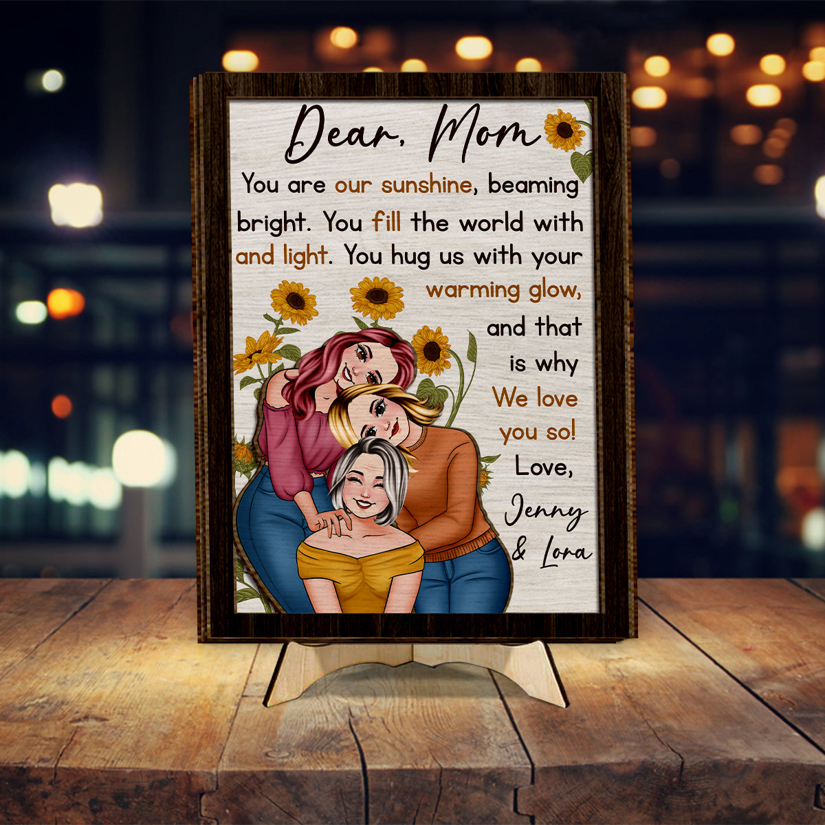 You Are My Sunshine - Personalized Mother 2 Layered Wood Sign / Wood Plaque