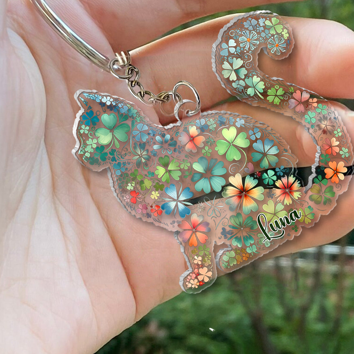 Lucky Cat - Personalized Cat Keychain