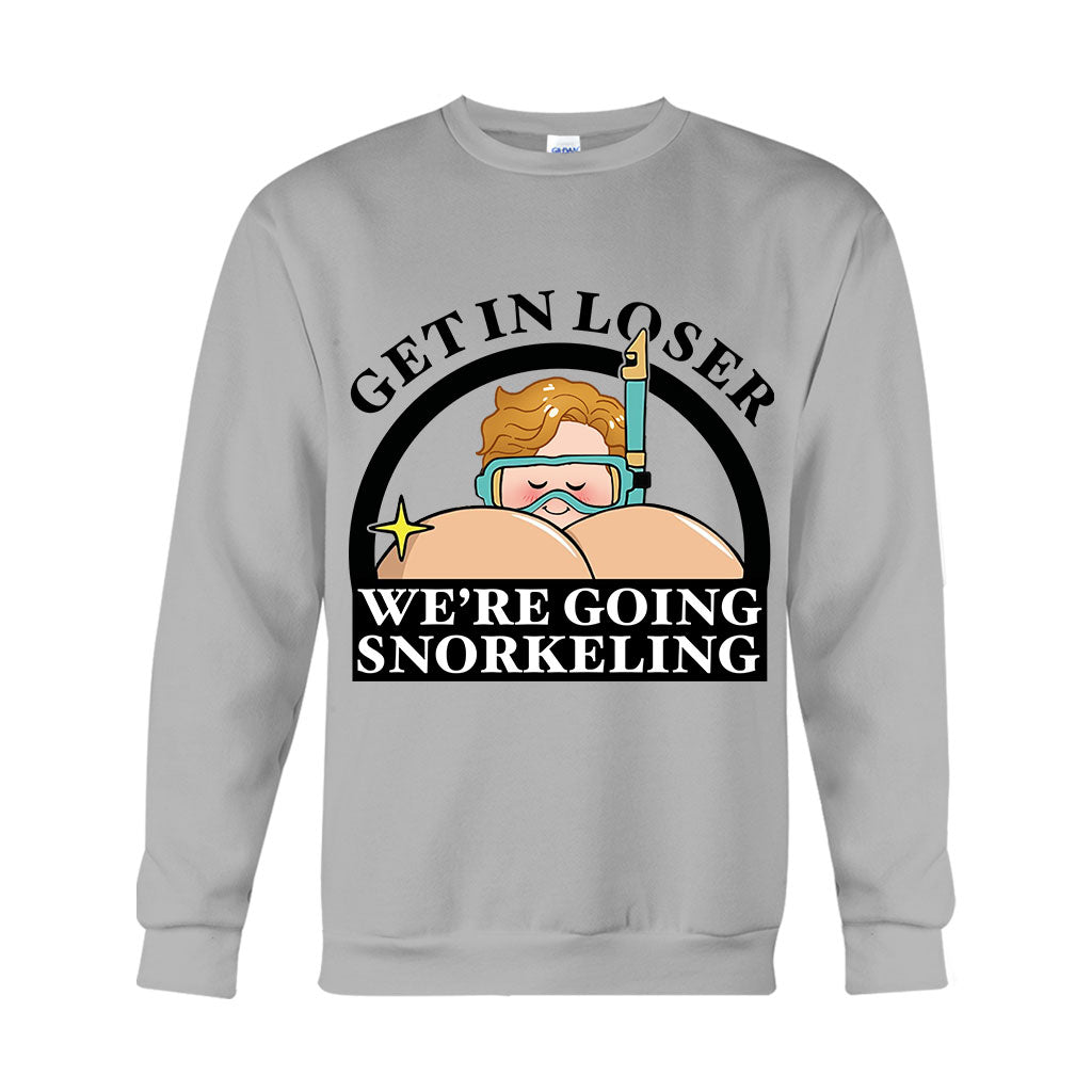 T-shirt et sweat à capuche humoristiques « Plongée sous-marine » personnalisés « Get In Loser Snorkeler » -