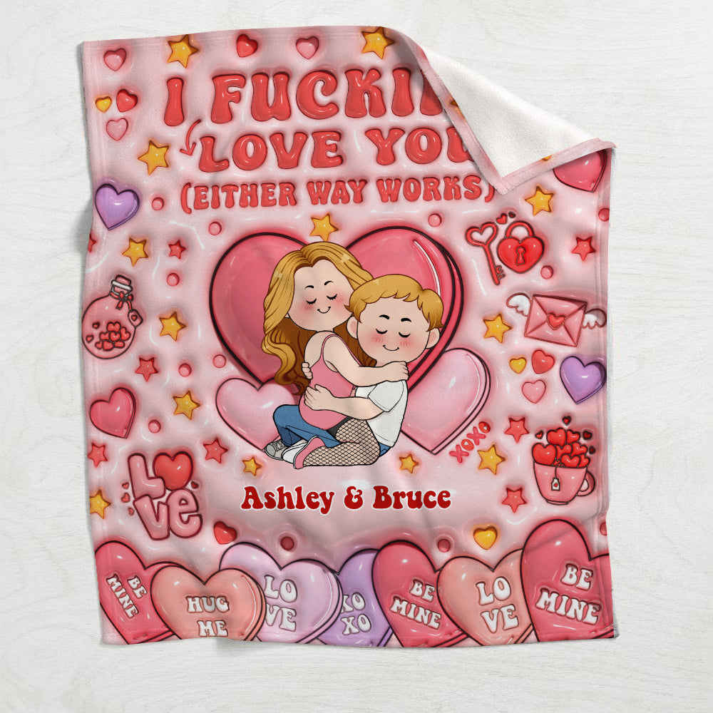 I Love You - Personalized Couple Blanket