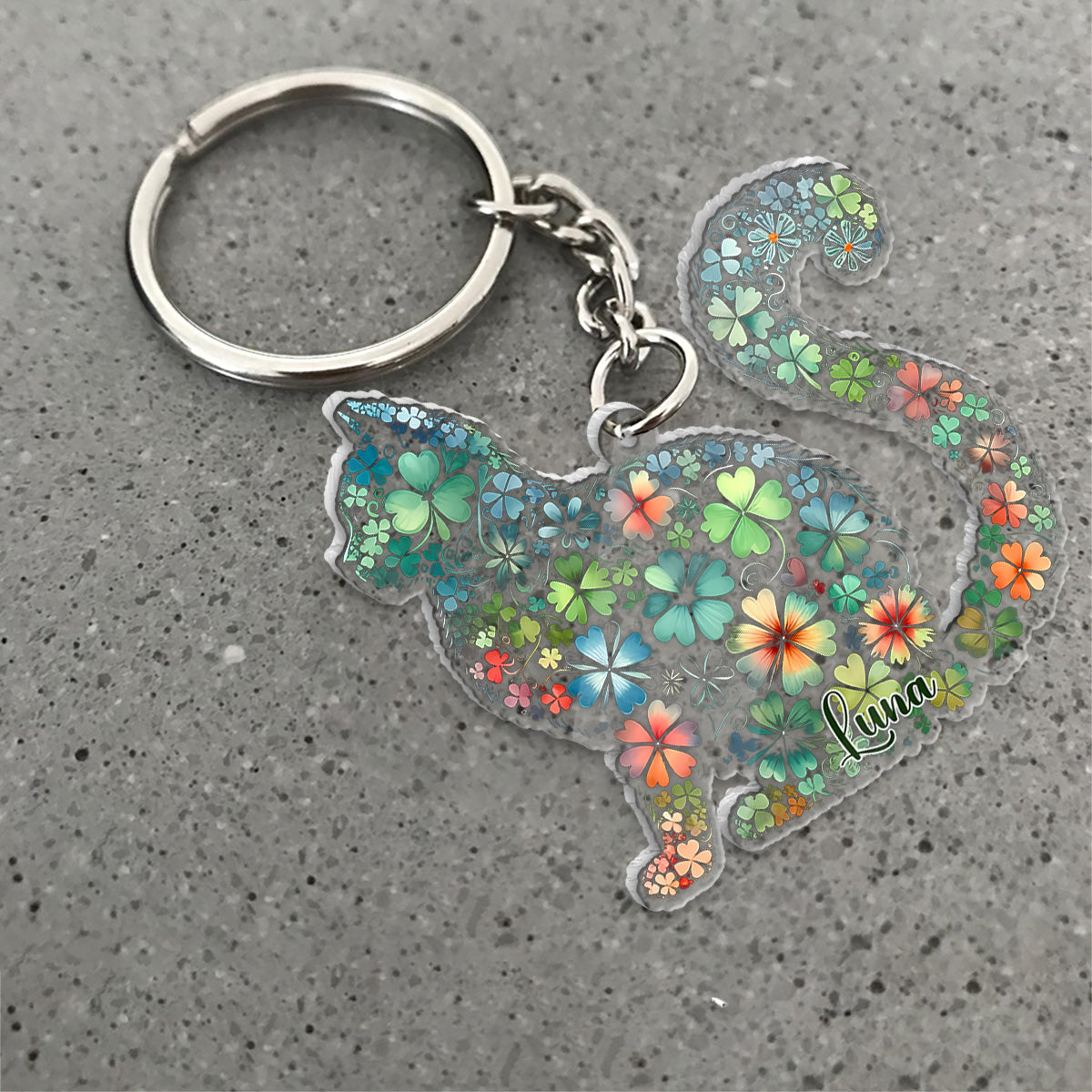 Lucky Cat - Personalized Cat Keychain