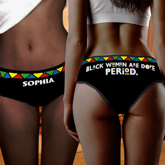 Les femmes noires sont géniales, point final - Culottes personnalisées avec bordure en dentelle afro-américaine pour femmes