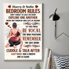 Bedroom&#39;s Rule Don&#39;t Forget To Lock The Door - Personalized Couple Canvas And Poster
