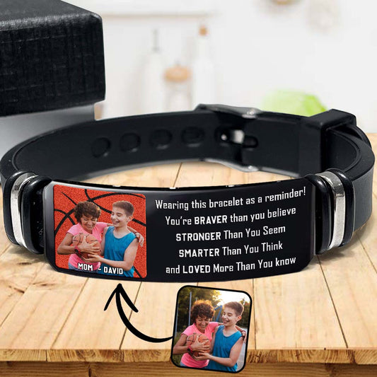 Tu es plus courageux que tu ne le crois - Bracelet de basket-ball personnalisé gravé