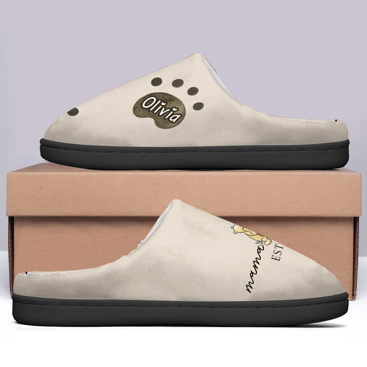 Mama Bear Est. - Personalized Mother Slippers