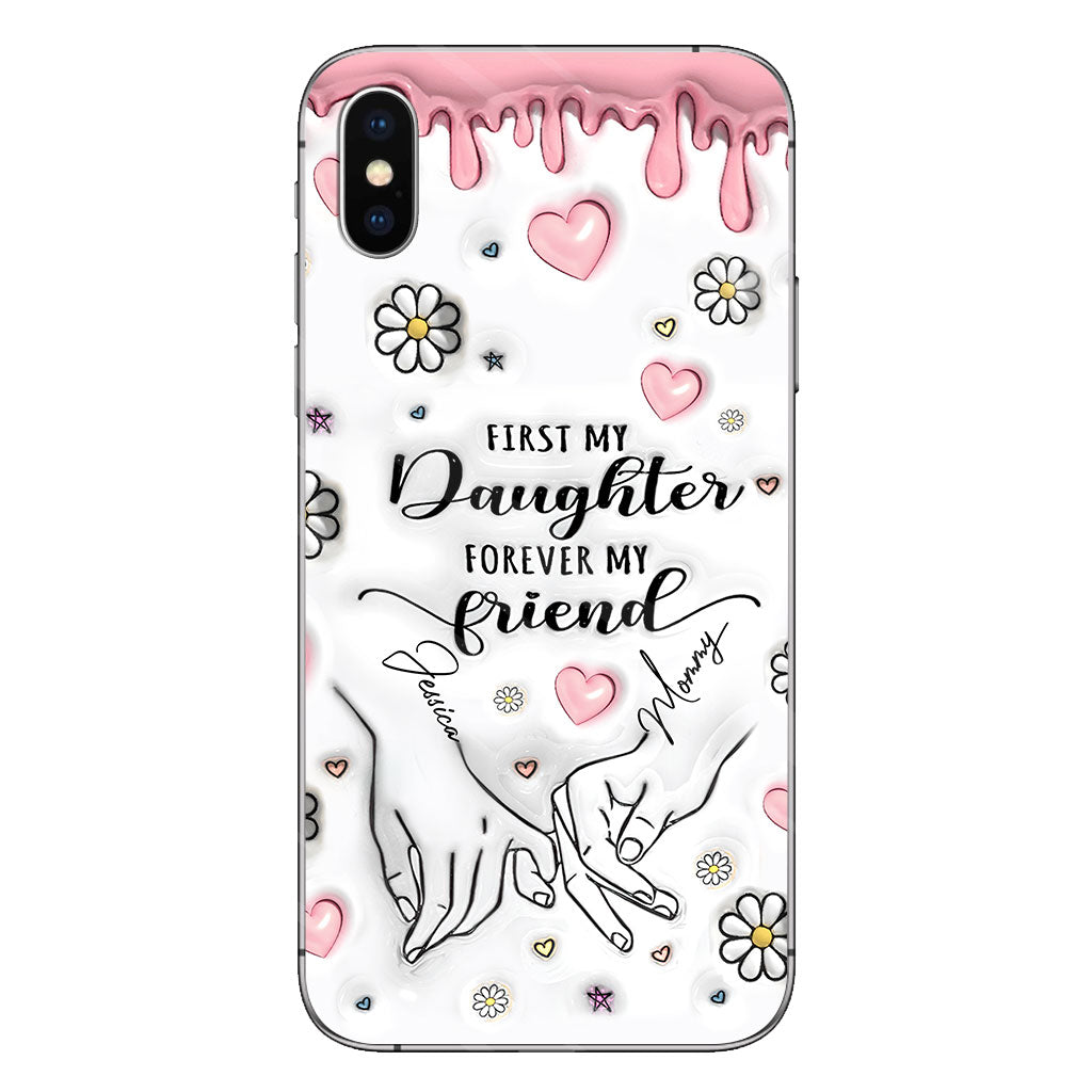 First My Mother Forever My Friend - Personalized Mother Clear Phone Case