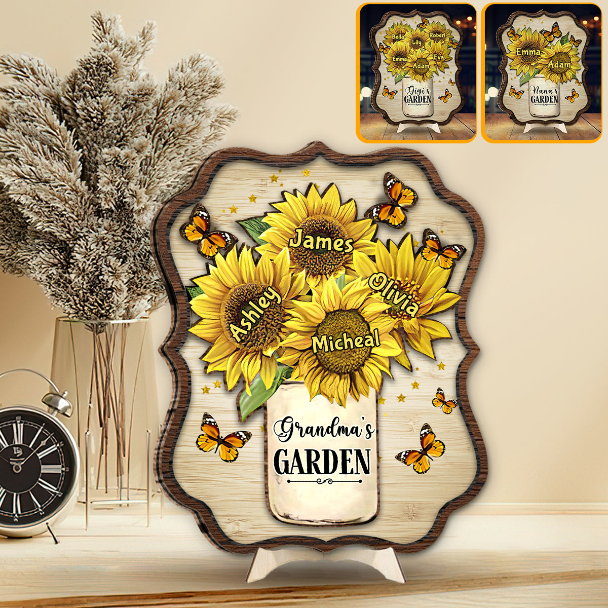 Grandma's Mom's Garden - Personalized Grandma 2 Layered Wood Sign / Wood Plaque