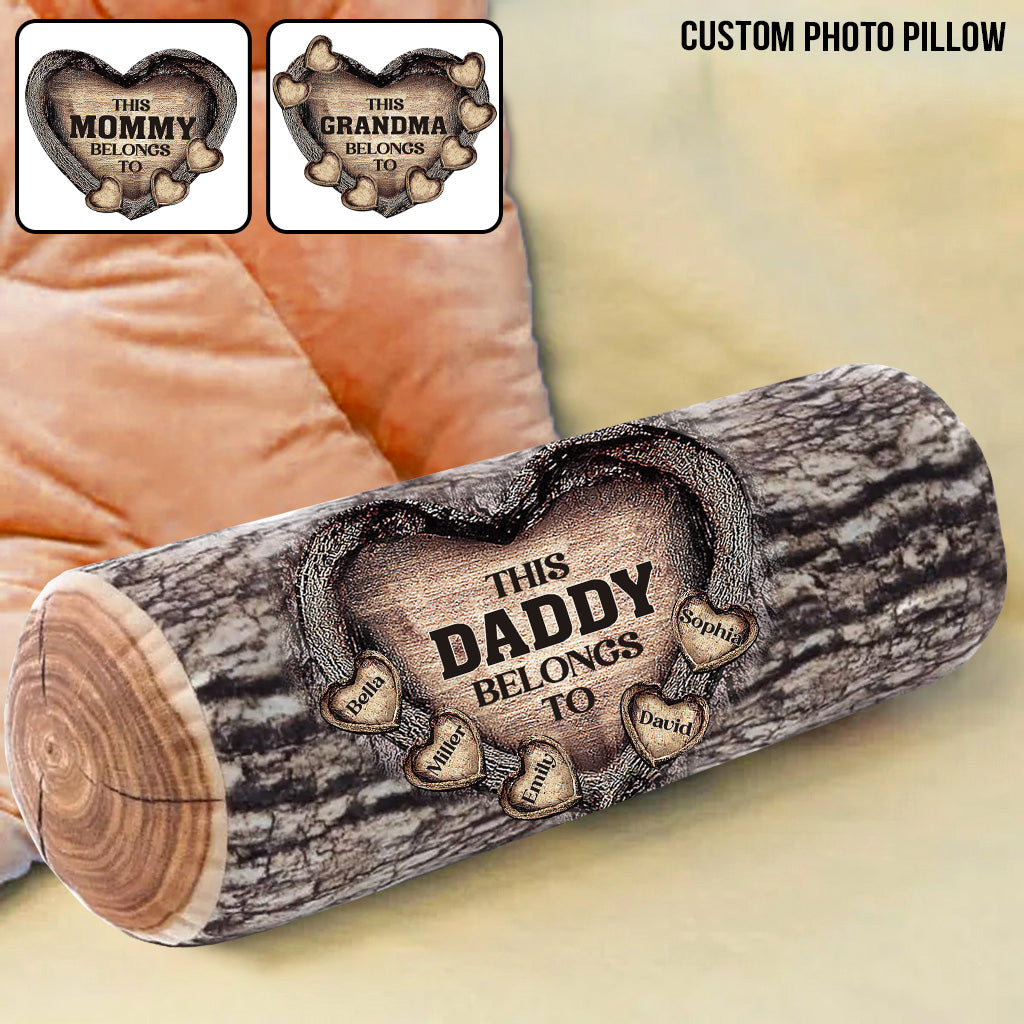 Any Title & Name Heart Belongs To - Personalized Father Shaped Pillow