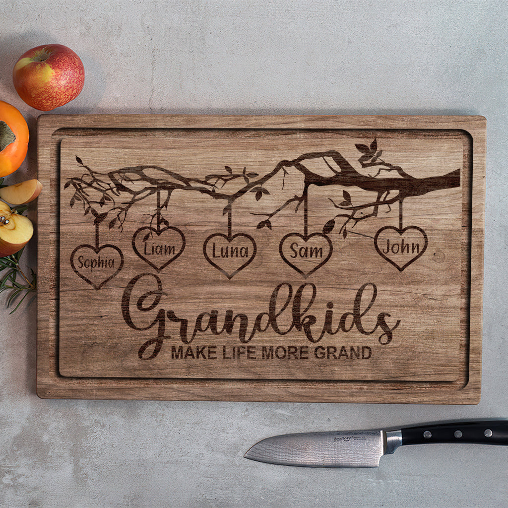 Grandkids Make Life More Grand - Personalized Grandma Cutting Board