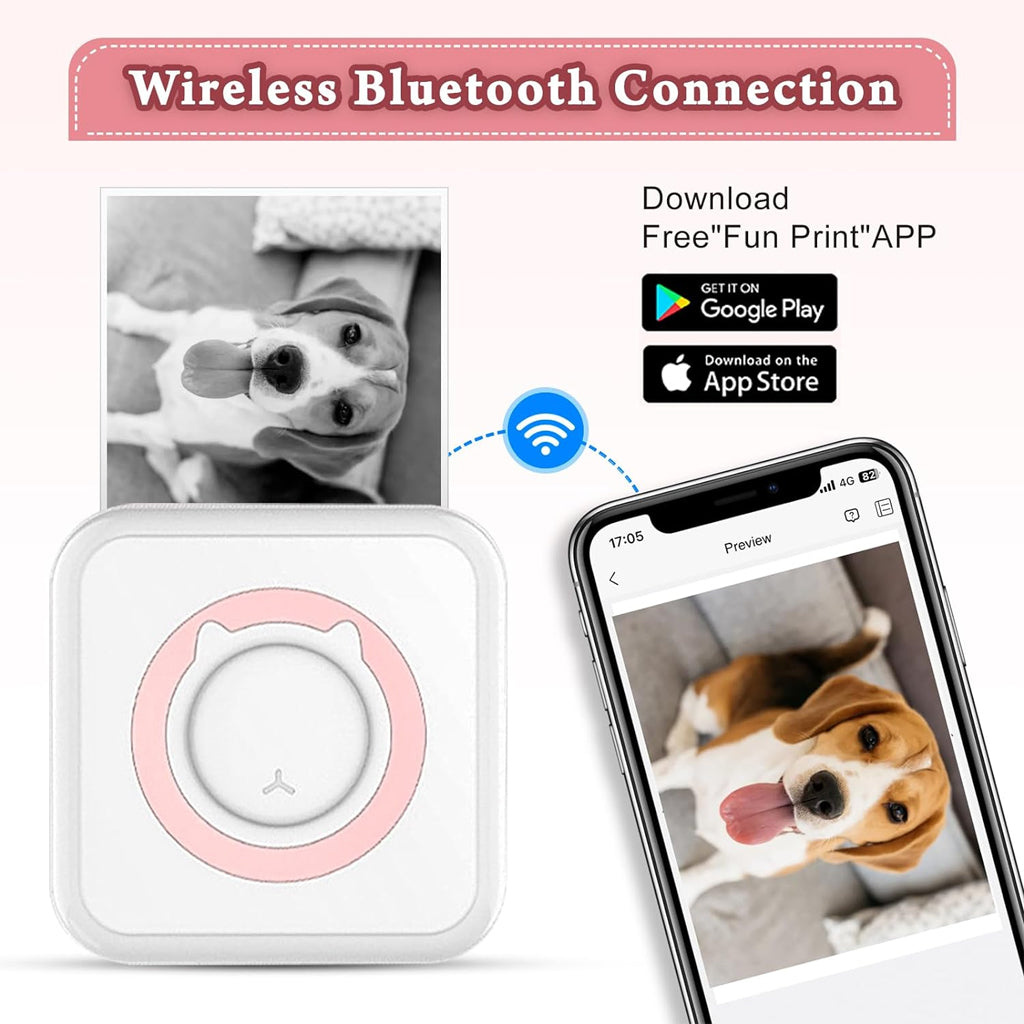 Mini-Thermodrucker mit niedlicher Katze - Mini-Thermodrucker