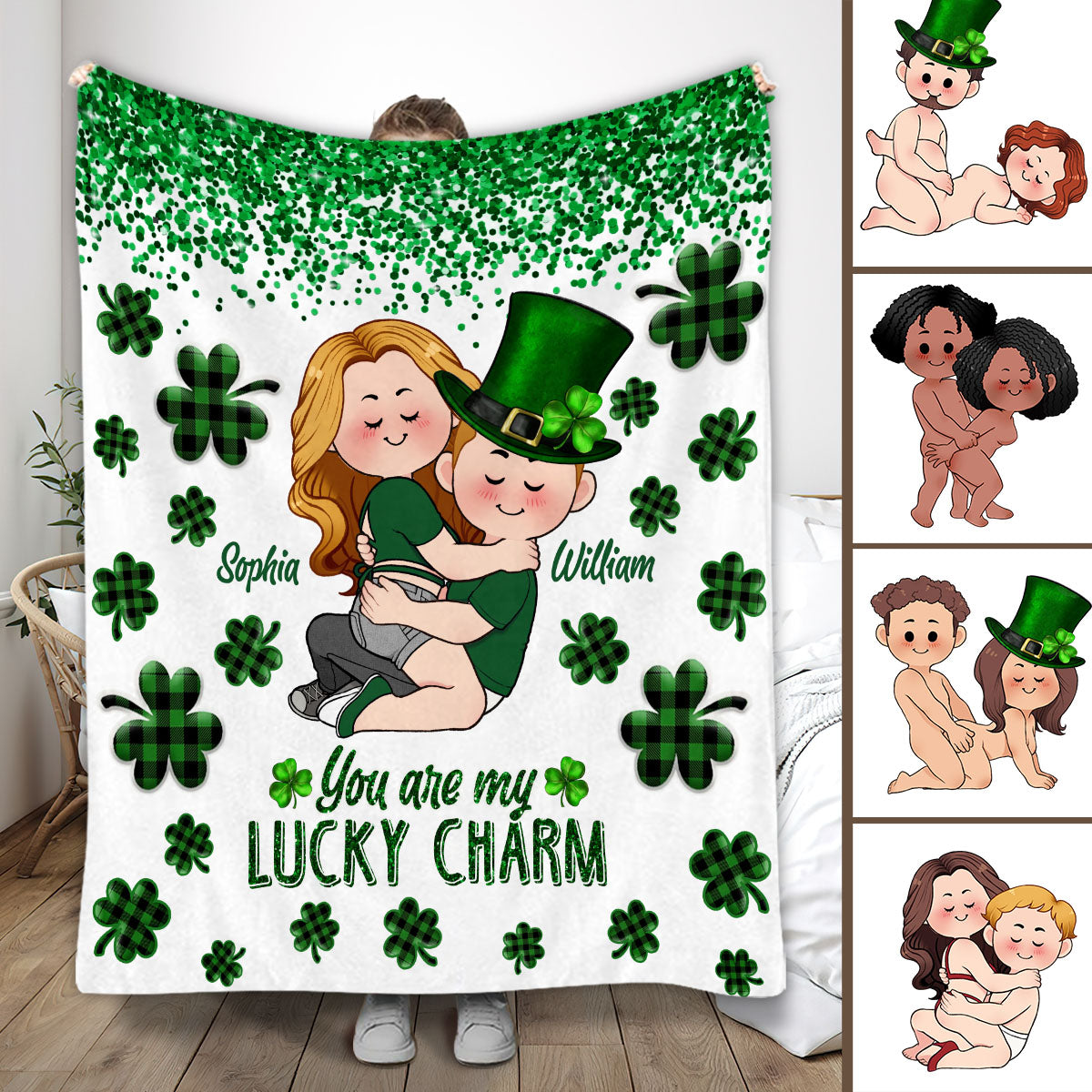 You Are My Lucky Charm - Personalized Couple Blanket