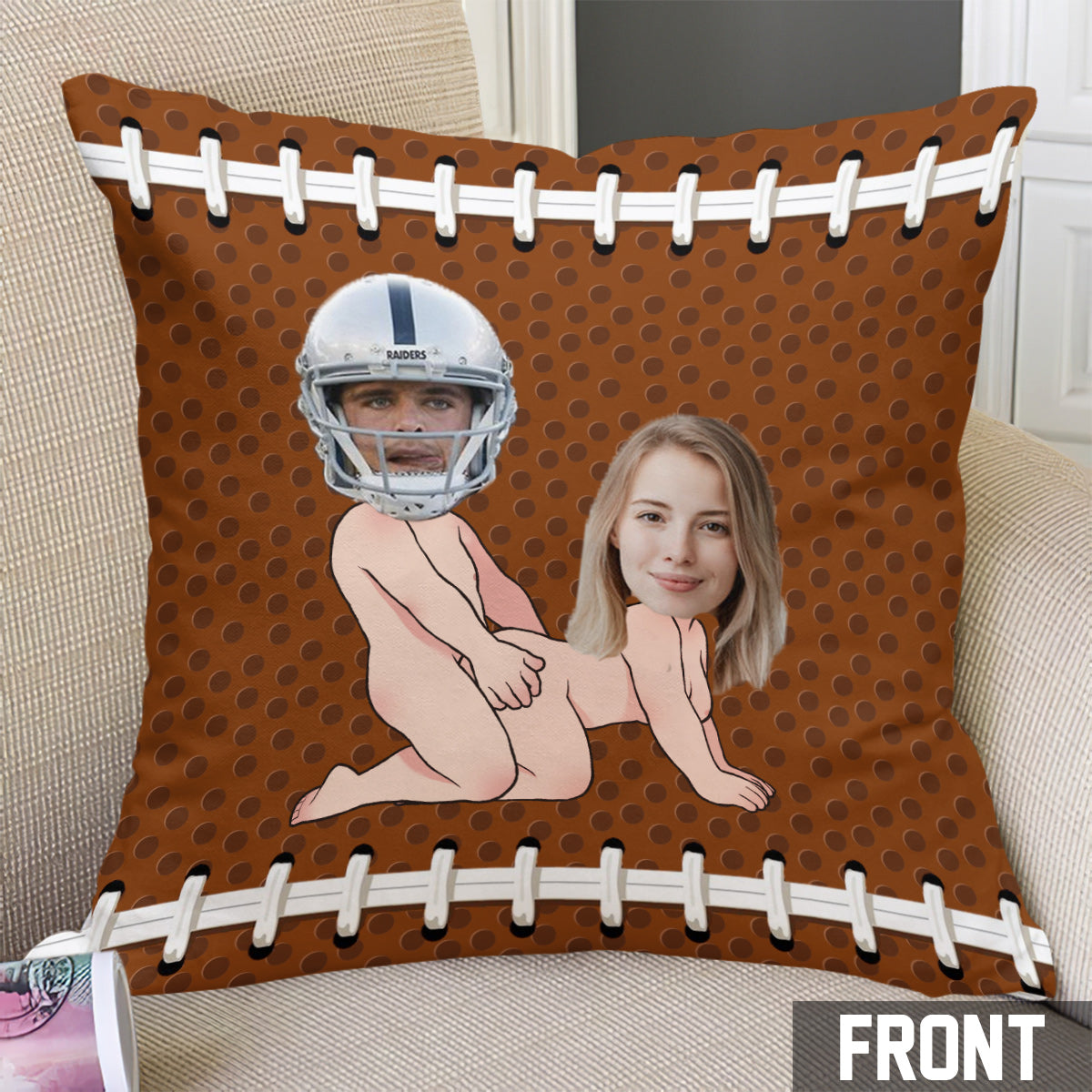 Manger, dormir, jouer au football, et on recommence ! - Coussin décoratif de football personnalisé