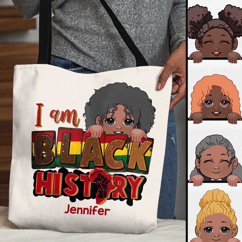 I Am Black History - Personalized African American Tote Bag