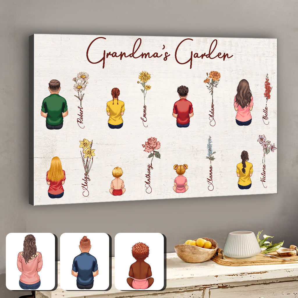 Grandma's Garden - Personalized Grandma Canvas And Poster