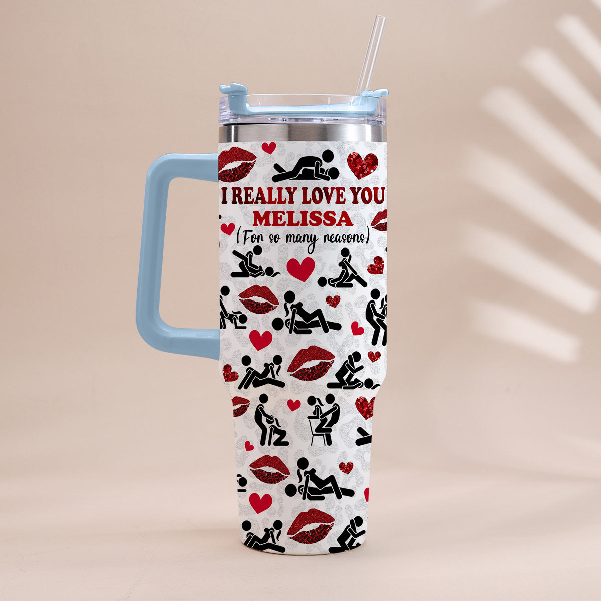 I Really Love You For So Many Reasons With Any Name - Personalized Couple Tumbler With Handle