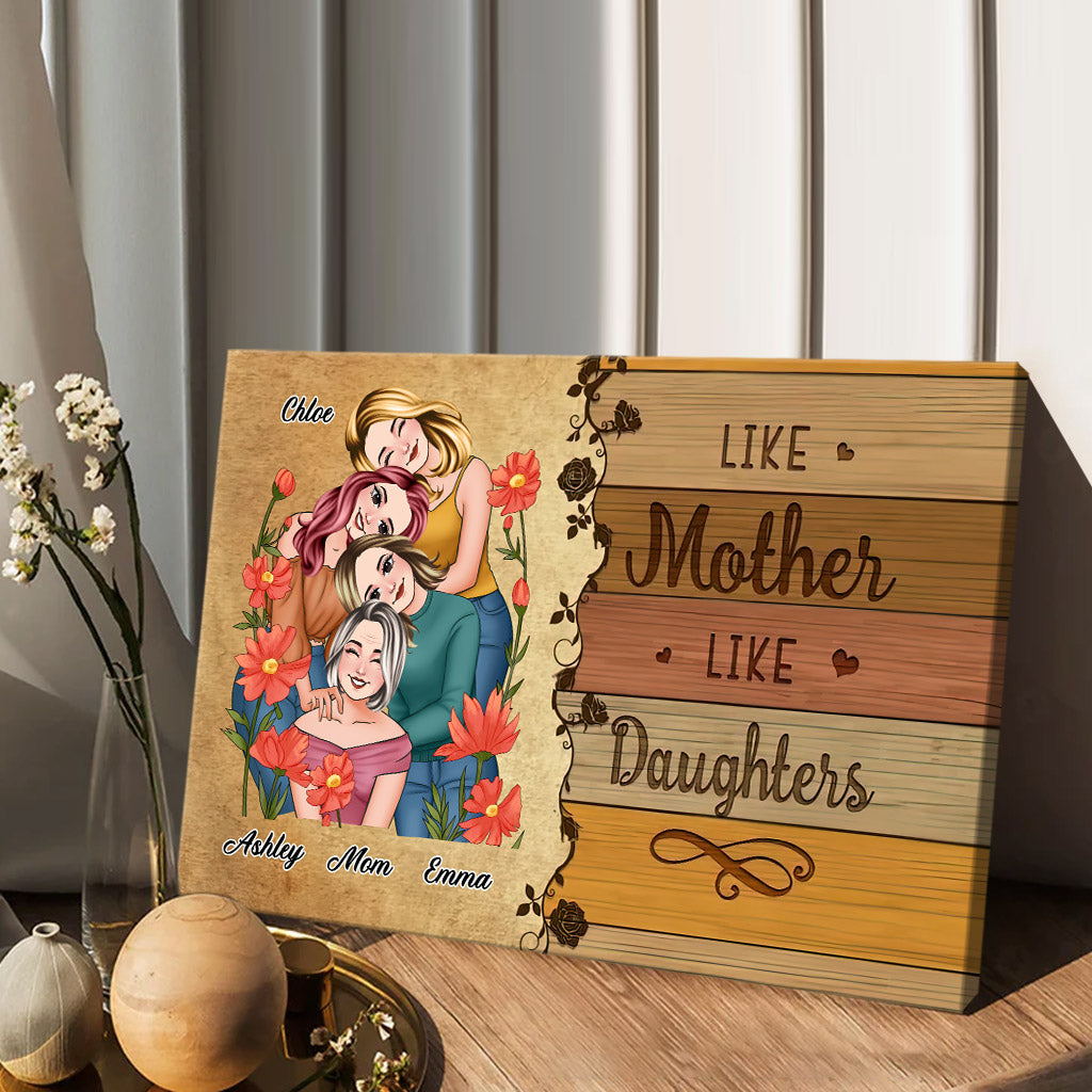 Like Mother Like Daughters Family Portrait - Personalized Mother Canvas And Poster