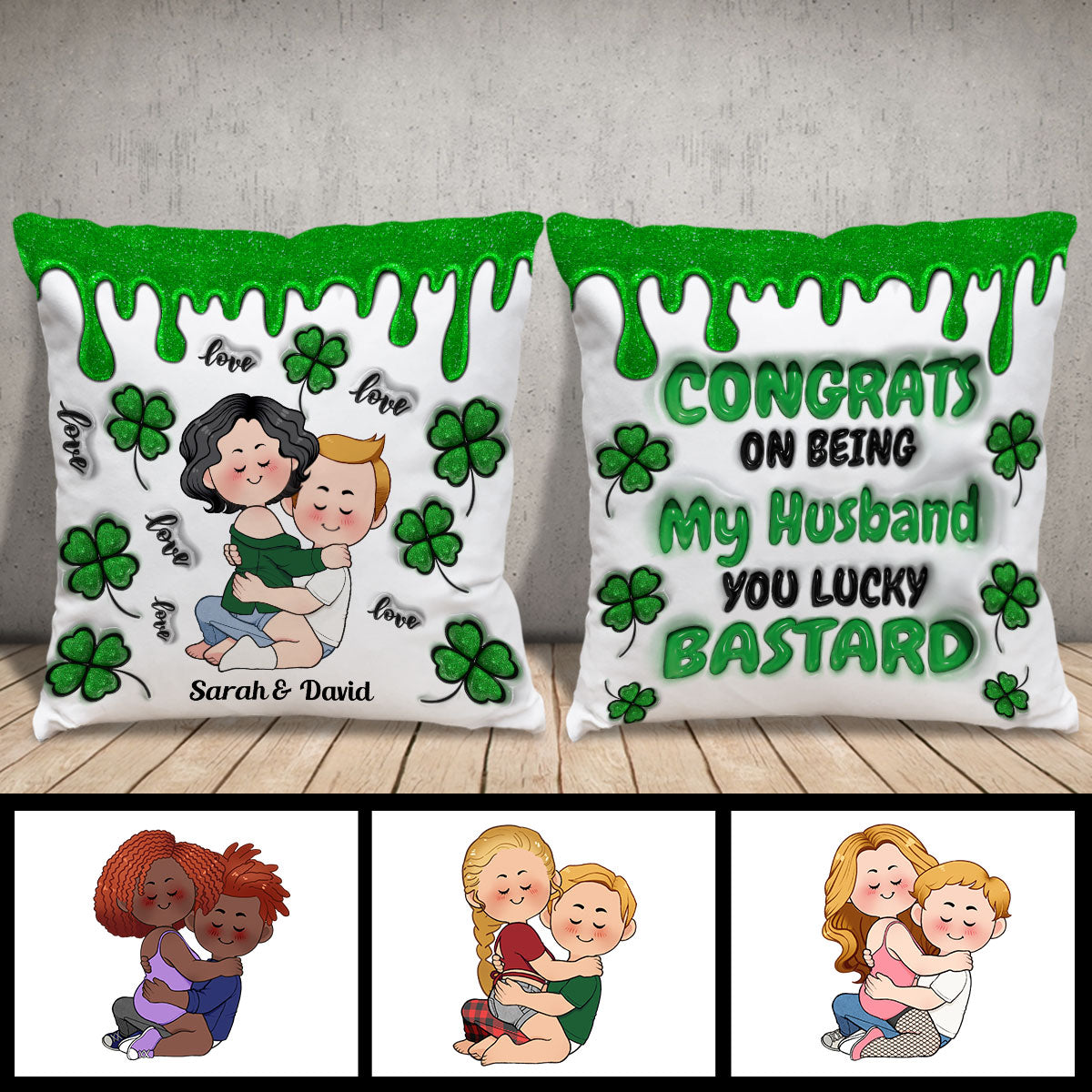 Congrats On Being My Husband - Personalized Husband And Wife Throw Pillow