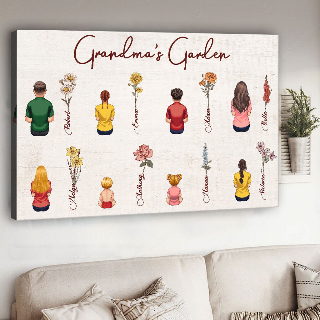 Grandma's Garden - Personalized Grandma Canvas And Poster