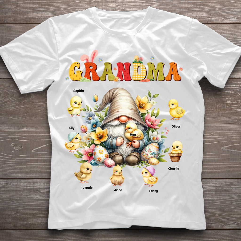 Cadeau pour grand-mère : Gnome de Pâques - T-shirt et sweat à capuche personnalisés pour grand-mère