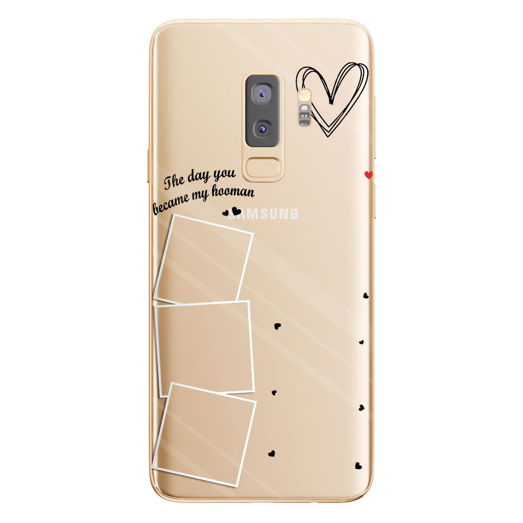 The Day You Became My Hooman Dog Cat Pet Lover Custom Photos And Calendar - Personalized Dog Clear Phone Case