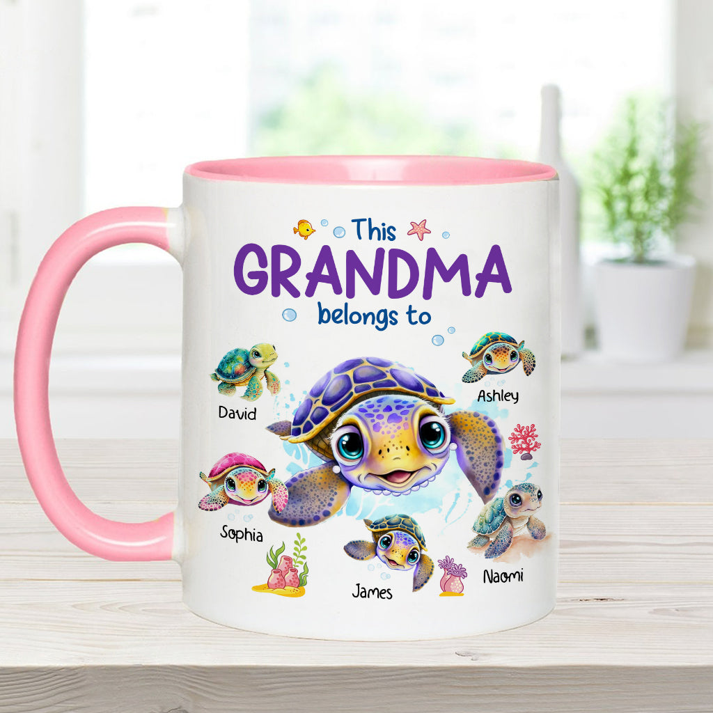 This Grandma Nana Gigi Belongs To - Personalized Grandma Accent Mug