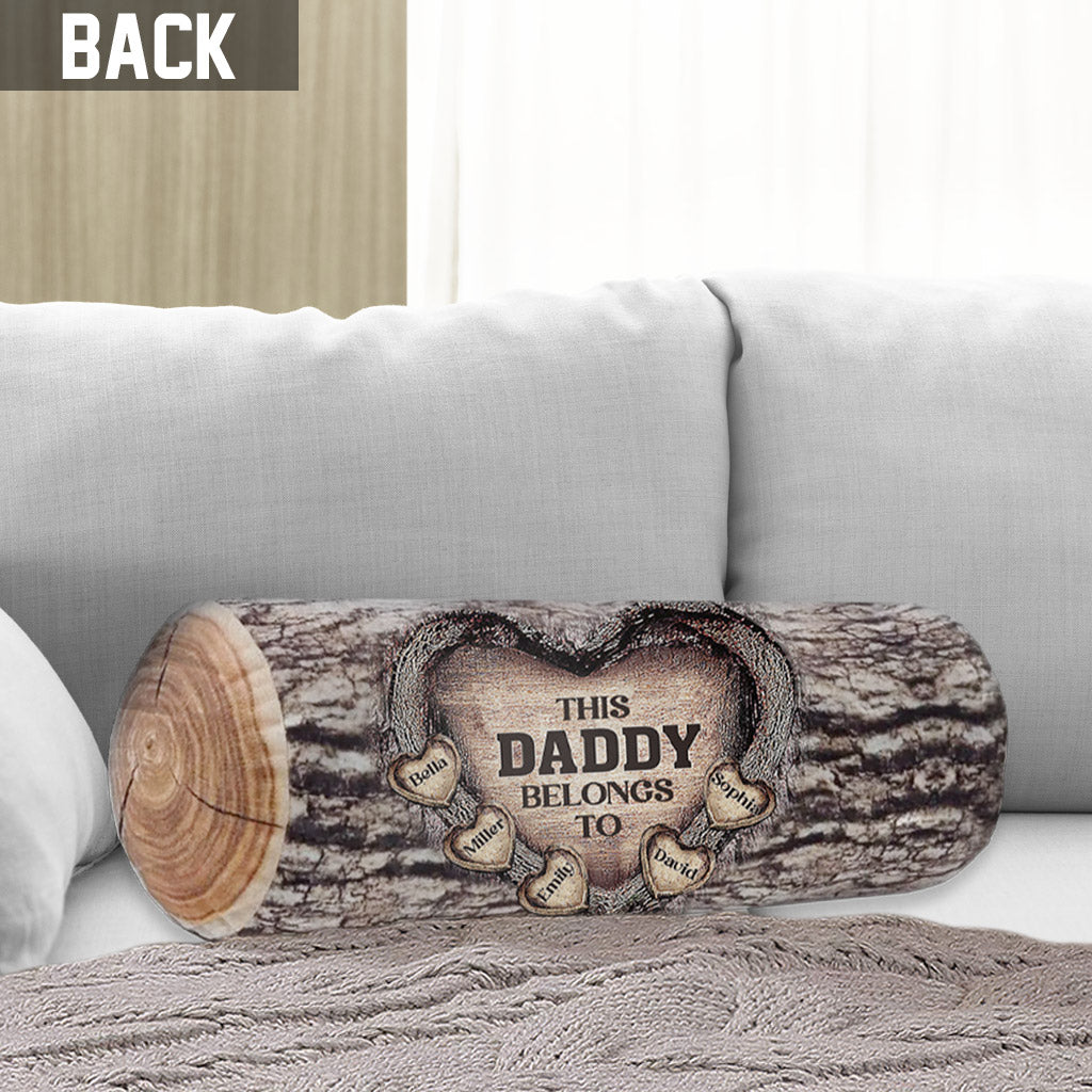 Any Title & Name Heart Belongs To - Personalized Father Shaped Pillow