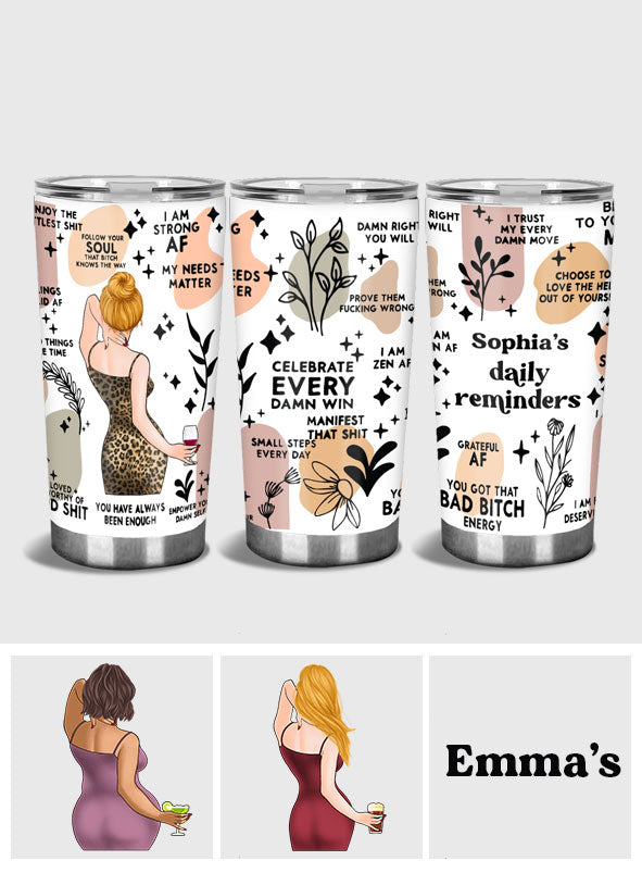 Rappels quotidiens, affirmations, motivation, inspiration, amour de soi, citations positives - Gobelet personnalisé