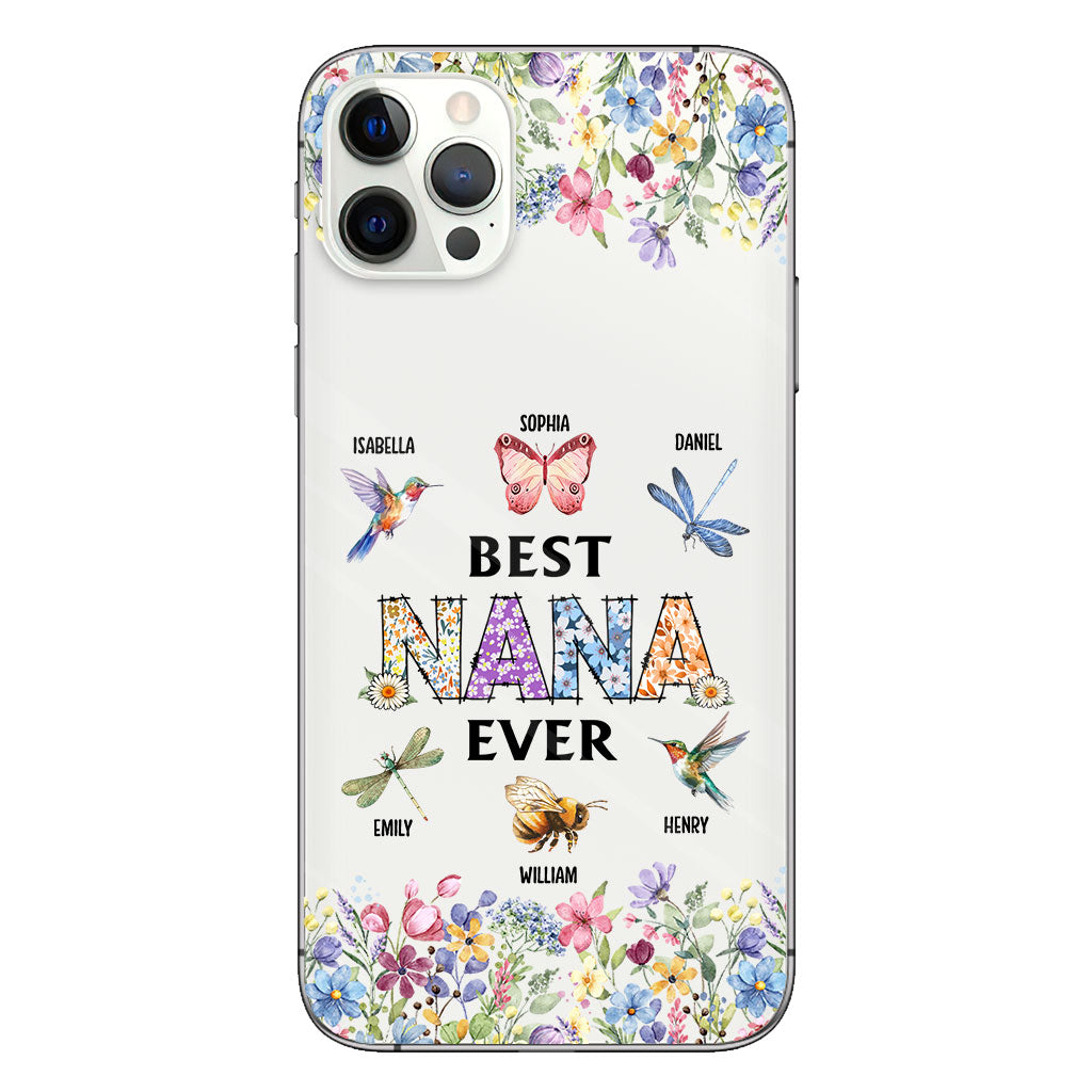 Best Mom Nana Ever - Personalized Grandma Clear Phone Case