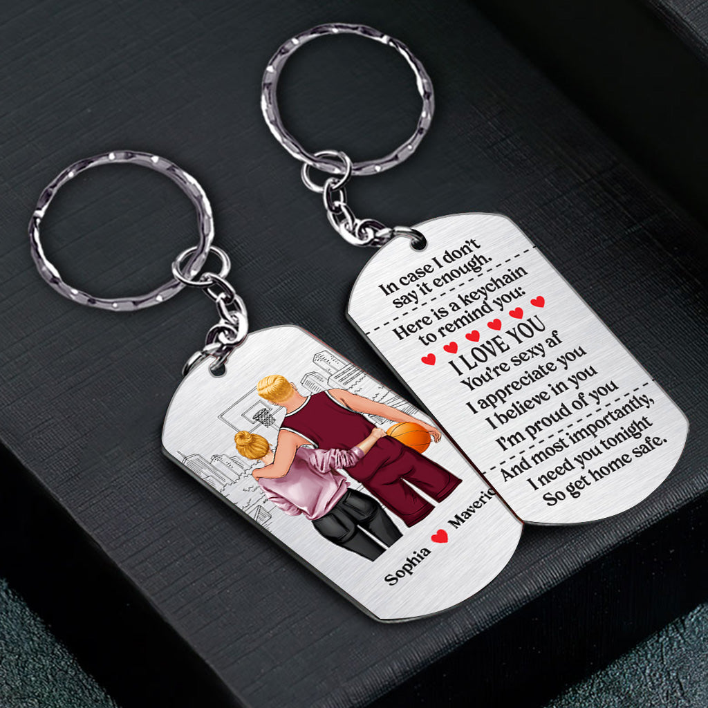 Go Home Safe - Personalized Basketball Stainless Steel Keychain