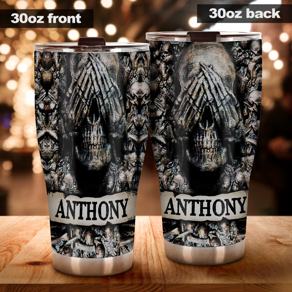 Three Wise Skulls - Personalized Skull Tumbler