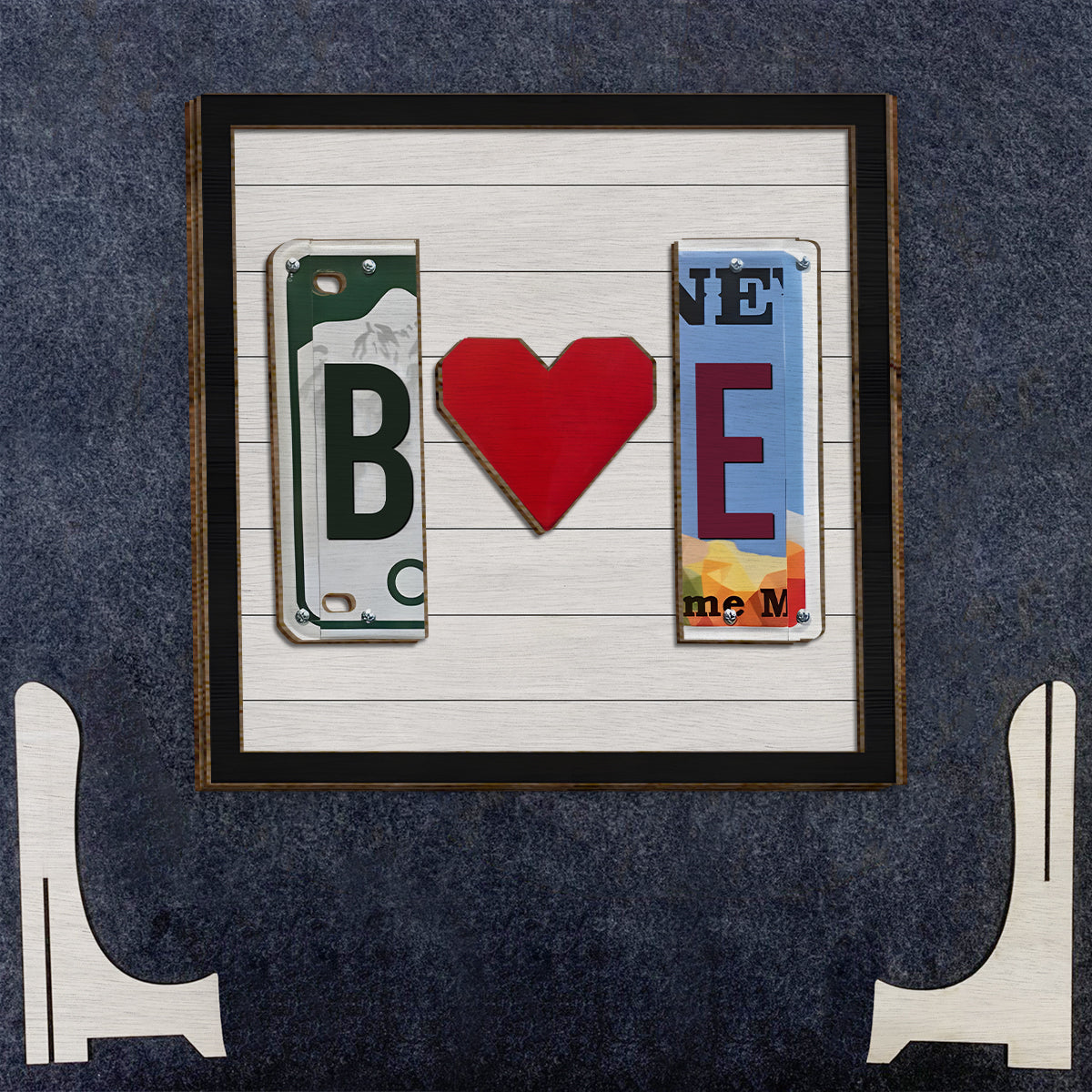 Any Letter Liscense PLate - Personalized Couple 2 Layered Wood Sign / Wood Plaque