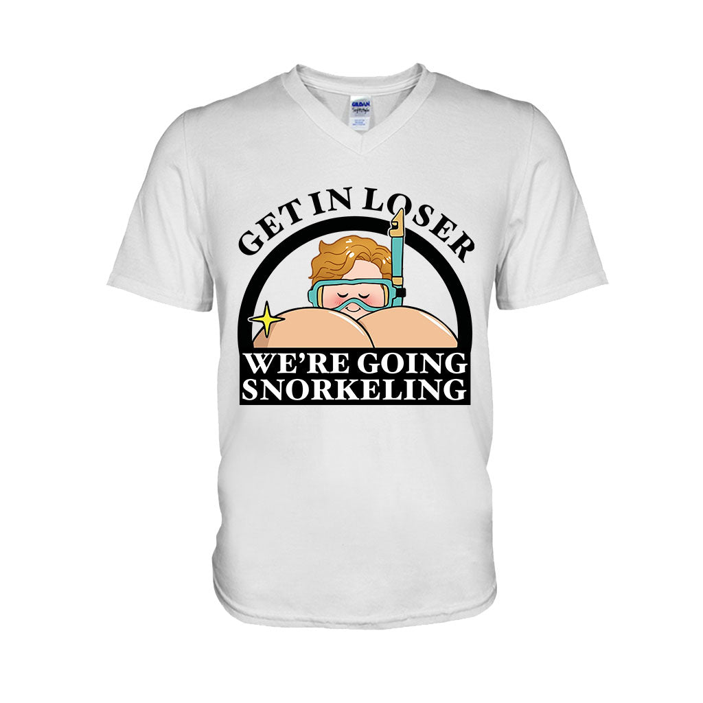 T-shirt et sweat à capuche humoristiques « Plongée sous-marine » personnalisés « Get In Loser Snorkeler » -
