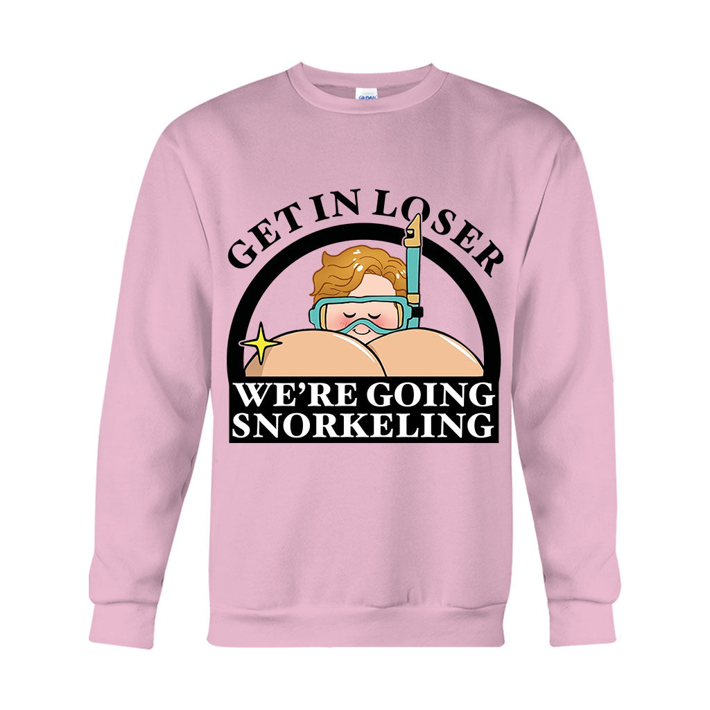 T-shirt et sweat à capuche humoristiques « Plongée sous-marine » personnalisés « Get In Loser Snorkeler » -