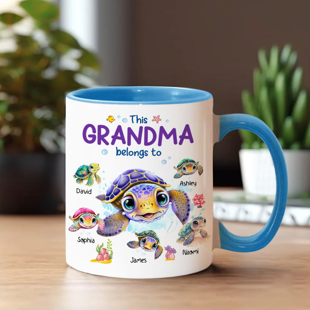 This Grandma Nana Gigi Belongs To - Personalized Grandma Accent Mug