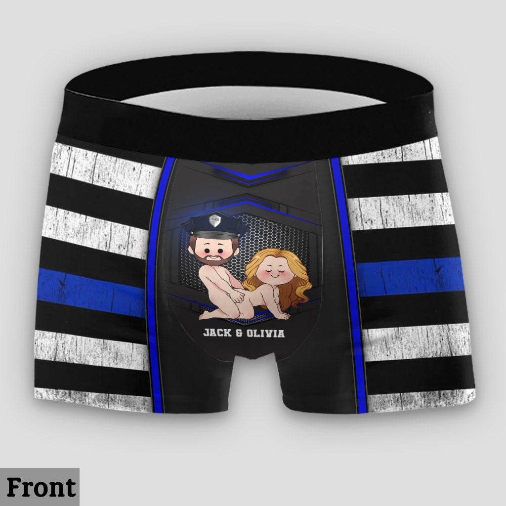 I Do Love The Police - Personalized Police Officer Lace Border Women Briefs And Men’s Boxer Briefs