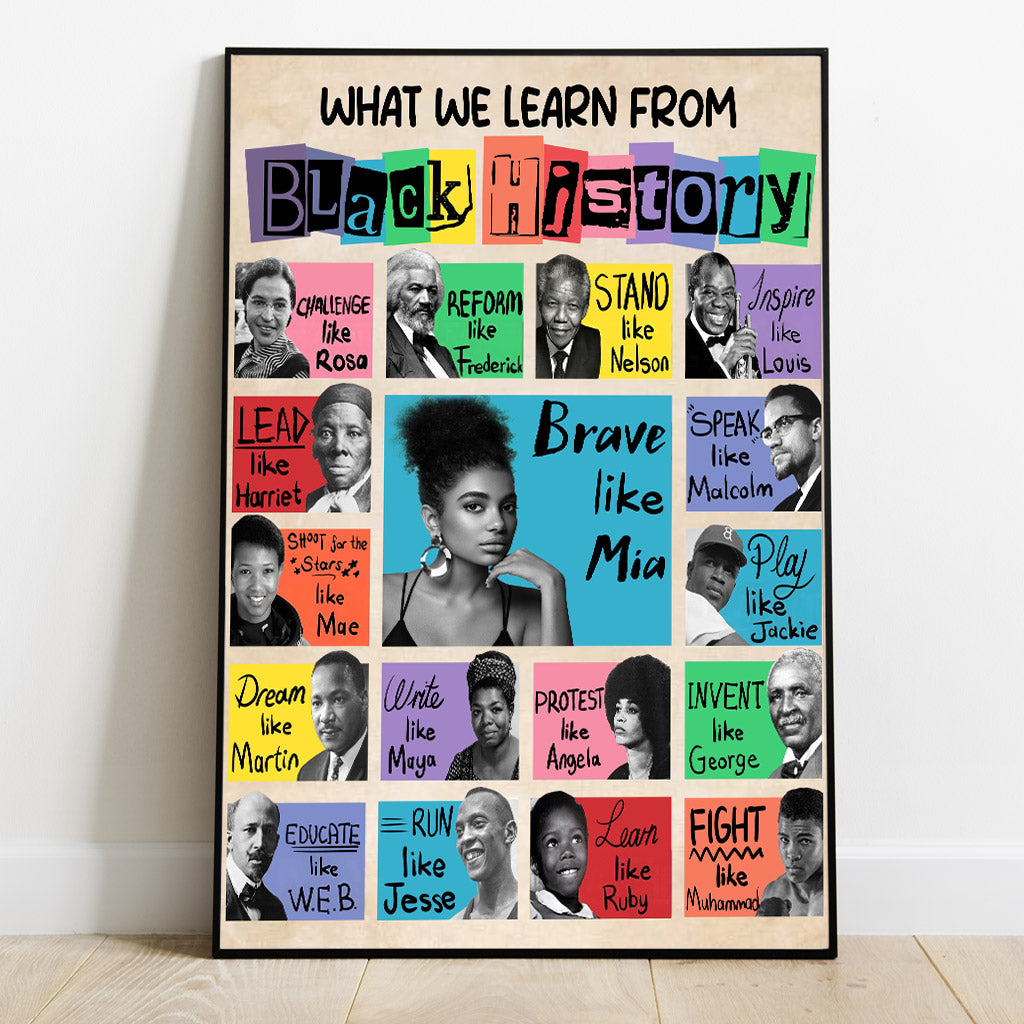 What We Learn From Black History - Personalized African American Canvas And Poster