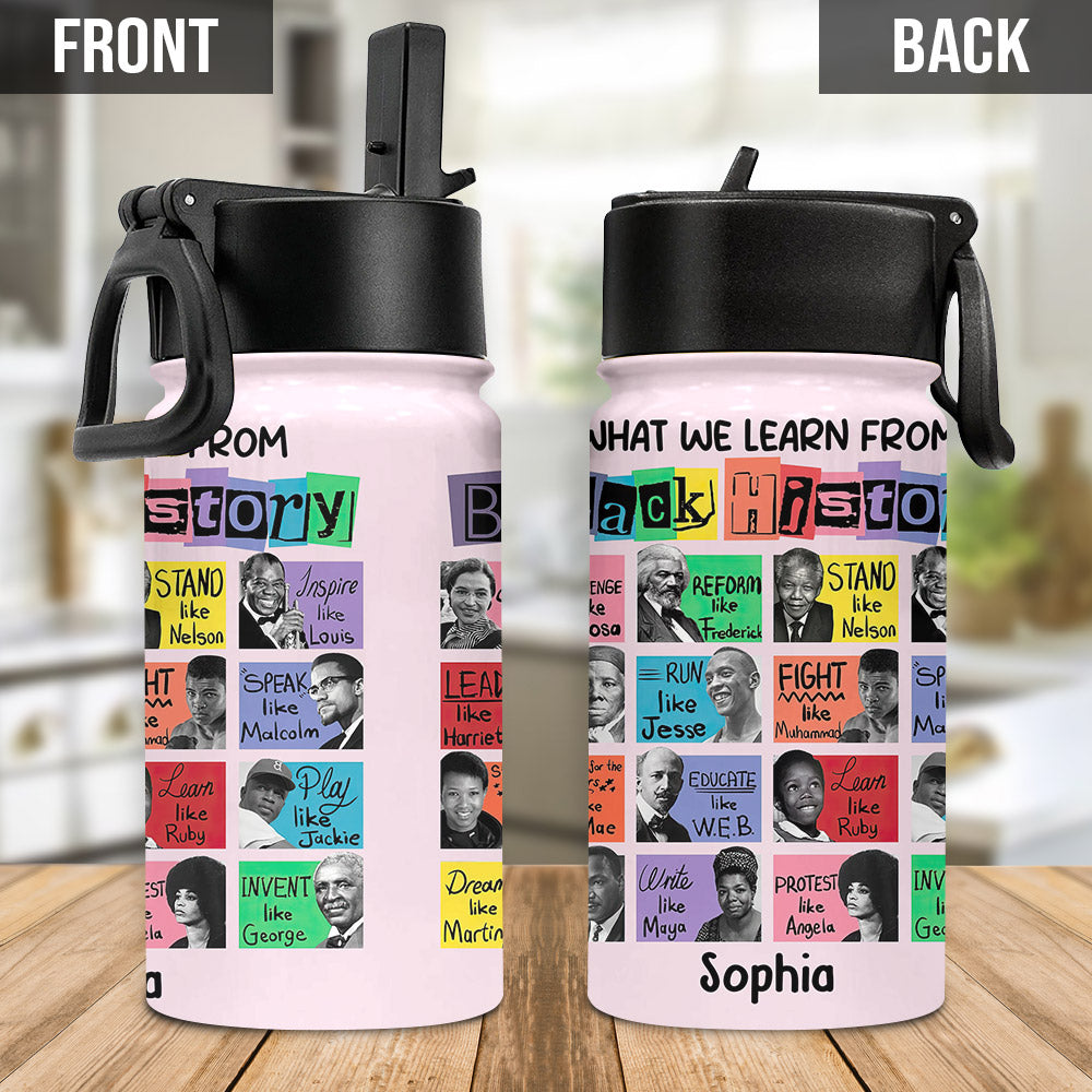 Was wir über die Geschichte der Schwarzen lernen – Personalisierte Wasserflasche für afroamerikanische Kinder